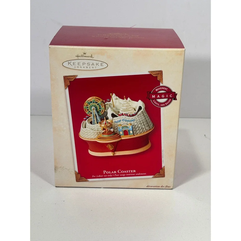 Hallmark Keepsake 2003 Polar Coaster Magic Light Sound Motion Ornament Ken Crow